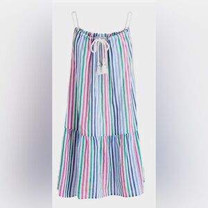J Crew NWT Size M Medium Striped Rope-Tie Mini Cover-Up Dress BO456